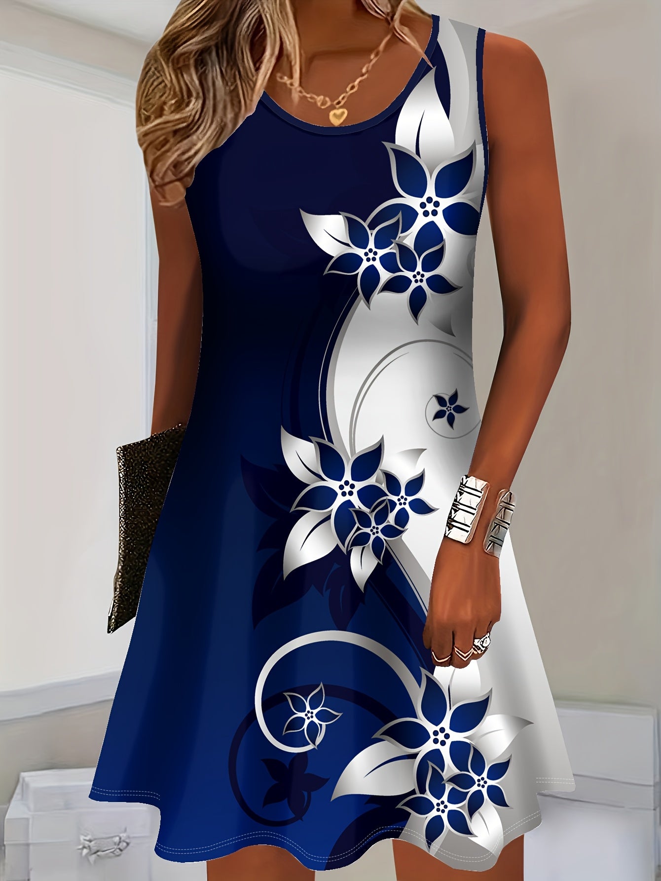 Women'S Floral Casual Sleeveless Dress